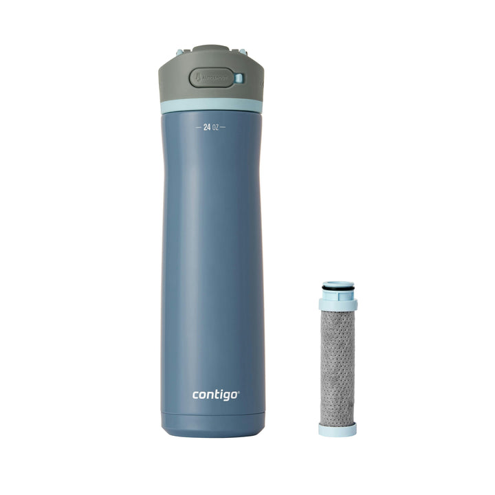 Wells Chill Stainless Steel Filter Water Bottle with AUTOSPOUT® Straw Lid and Replacement Filter, 24 Oz C3